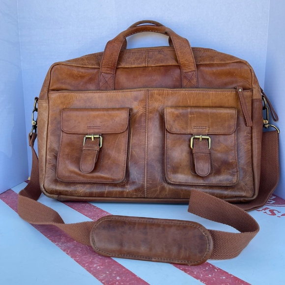 Unisex Rawlings Adjustable Brown Baseball Glove Leather Messenger Bag - Picture 10 of 16